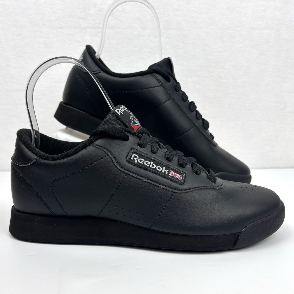 Reebok Princess Classic Sneakers Women’s Size 7 Black Lace Up Shoes 7344 NWOB